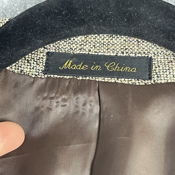 Circle S 100% Silk Tweed Western Blazer Sport Coat Mens 52R Tan Rodeo Cowboy - Picture 14 of 16